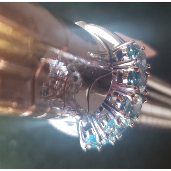 Blue Topaz more than 3 ctw rhodium over sterling silver ring size 6 - Picture 5 of 5